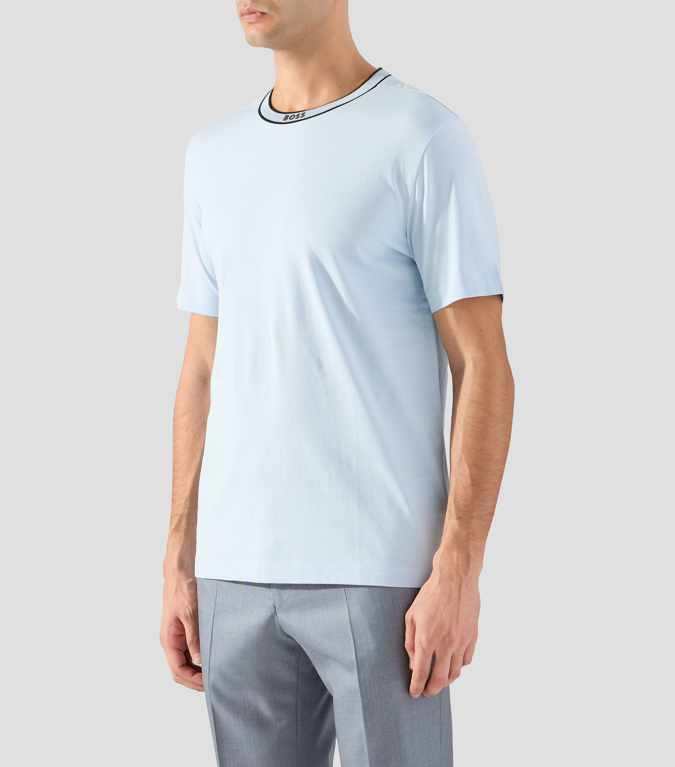 Playera cuello redondo manga corta lisa Hombre